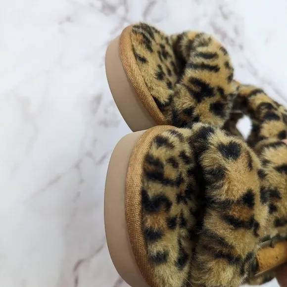 Koolaburra Ugg 5 Women Furrah Slide Shoes Sandal Furr Animal Leopard Vegan Faux