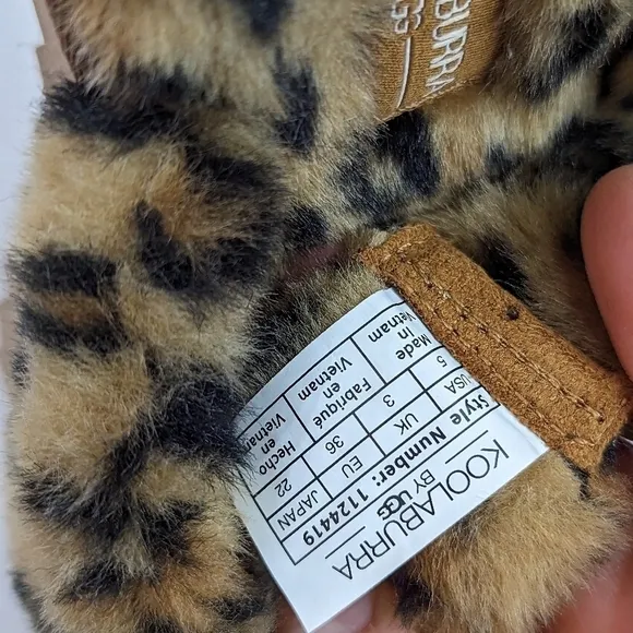 Koolaburra Ugg 5 Women Furrah Slide Shoes Sandal Furr Animal Leopard Vegan Faux