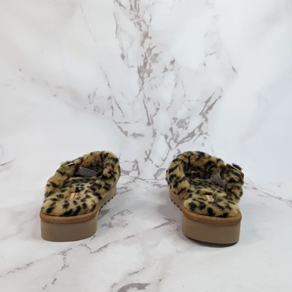 Koolaburra Ugg 5 Women Furrah Slide Shoes Sandal Furr Animal Leopard Vegan Faux