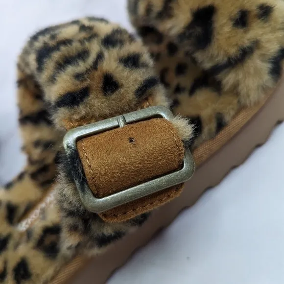Koolaburra Ugg 5 Women Furrah Slide Shoes Sandal Furr Animal Leopard Vegan Faux
