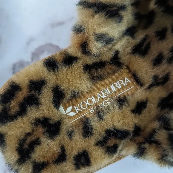 Koolaburra Ugg 5 Women Furrah Slide Shoes Sandal Furr Animal Leopard Vegan Faux
