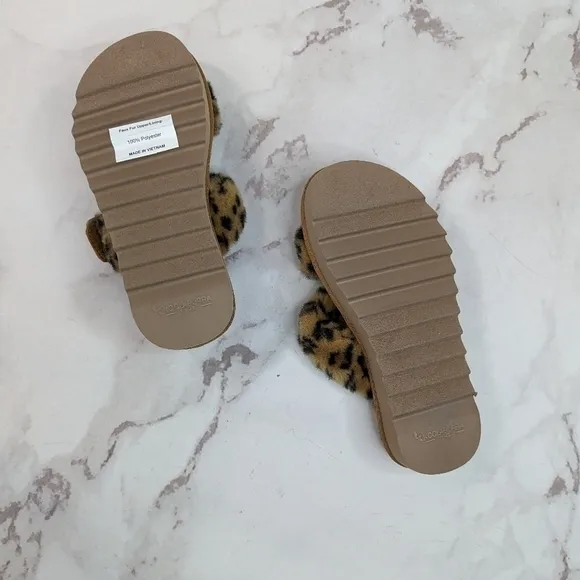 Koolaburra Ugg 5 Women Furrah Slide Shoes Sandal Furr Animal Leopard Vegan Faux