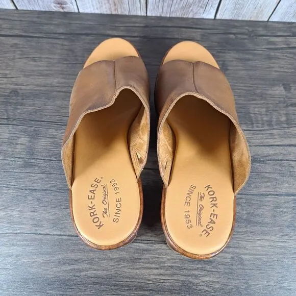Kork-Ease Cassia Leather Heel Sandals Women's Sz 11 M Brown (NWOB)