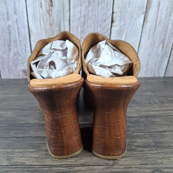 Kork-Ease Cassia Leather Heel Sandals Women's Sz 11 M Brown (NWOB)