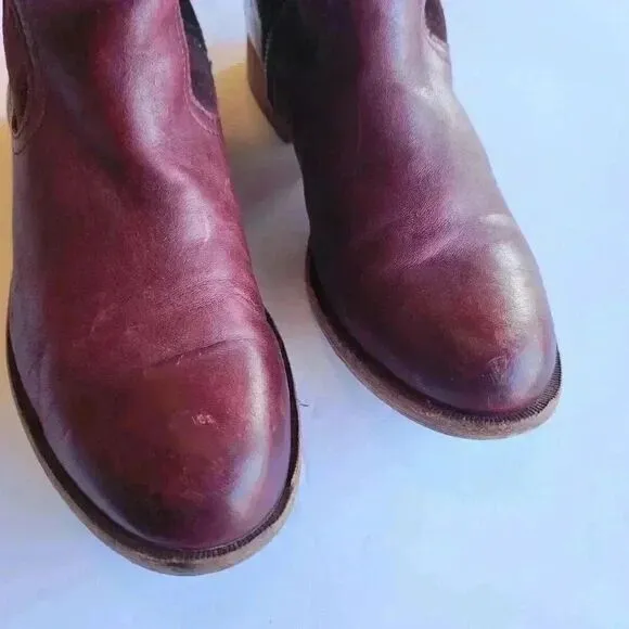 Kork Ease Riding Boots Womens 6.5 Rue Burgundy Leather Suede Tall Knee High
