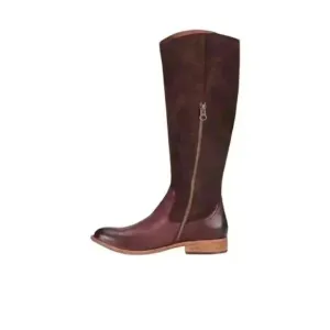 Kork Ease Riding Boots Womens 6.5 Rue Burgundy Leather Suede Tall Knee High