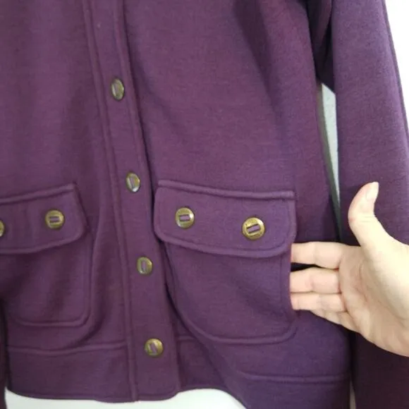 Kuhl Spy merino wool sweater jacket plum purple S