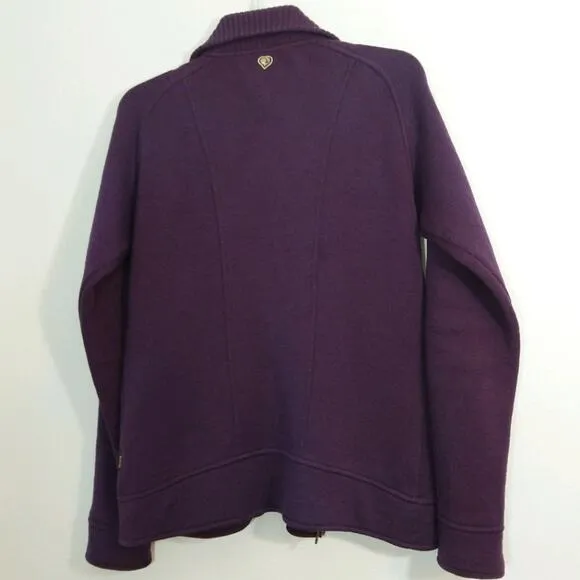 Kuhl Spy merino wool sweater jacket plum purple S