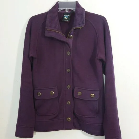 Kuhl Spy merino wool sweater jacket plum purple S