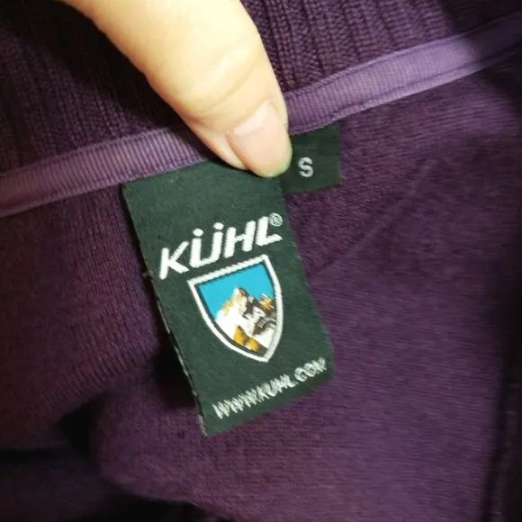 Kuhl Spy merino wool sweater jacket plum purple S