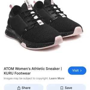 KURU Black and Pink Athletic Shoes with Breathable Mesh