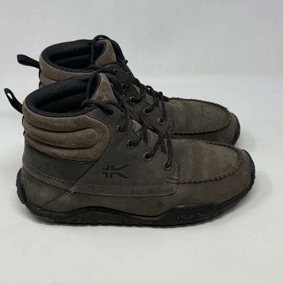 Kuru Quest Mid Hiking Boots Mens 10 M Gray Leather Moc Toe Walking Orthotic