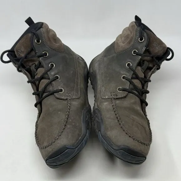 Kuru Quest Mid Hiking Boots Mens 10 M Gray Leather Moc Toe Walking Orthotic