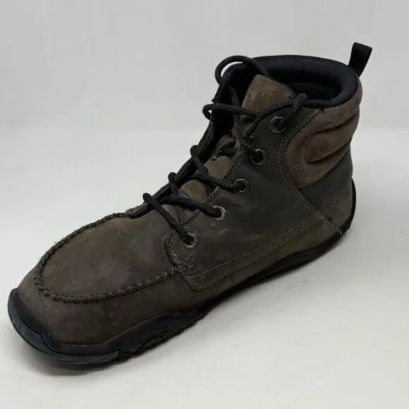 Kuru Quest Mid Hiking Boots Mens 10 M Gray Leather Moc Toe Walking Orthotic
