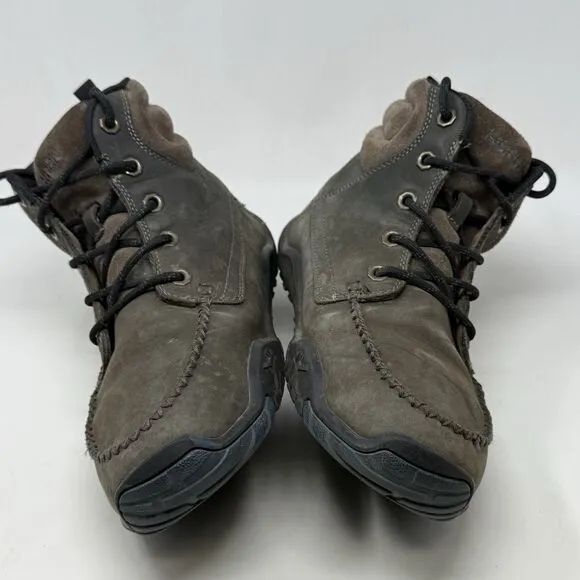 Kuru Quest Mid Hiking Boots Mens 10 M Gray Leather Moc Toe Walking Orthotic