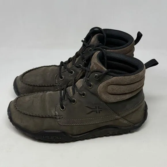 Kuru Quest Mid Hiking Boots Mens 10 M Gray Leather Moc Toe Walking Orthotic