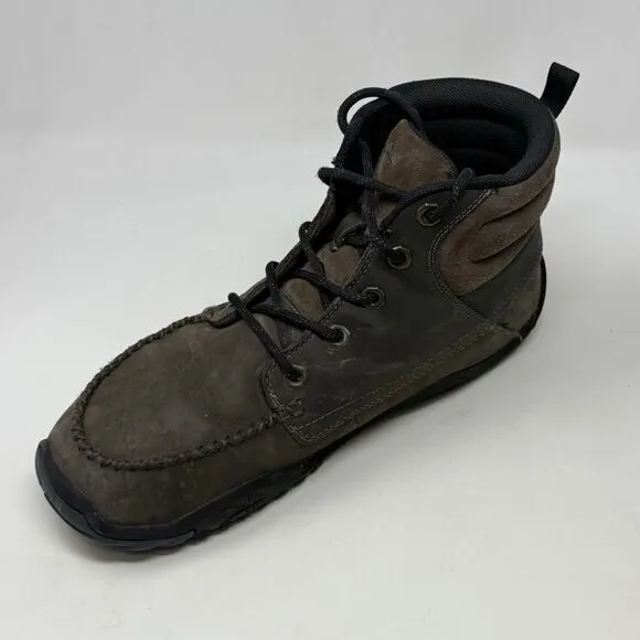 Kuru Quest Mid Hiking Boots Mens 10 M Gray Leather Moc Toe Walking Orthotic