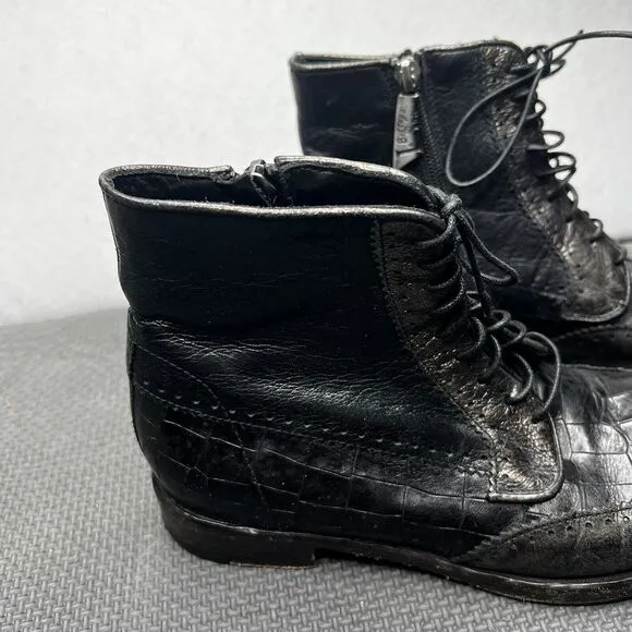 La Bottega di Lisa ankle boot Size 36.5 Genuine Leather Italy Made Black‎ Brown