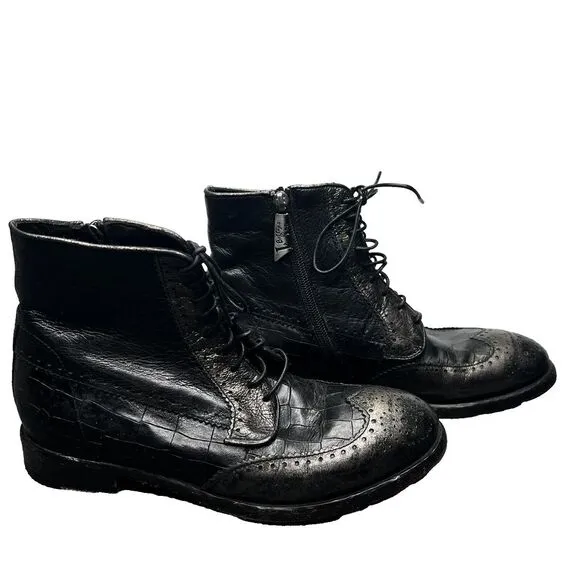 La Bottega di Lisa ankle boot Size 36.5 Genuine Leather Italy Made Black‎ Brown
