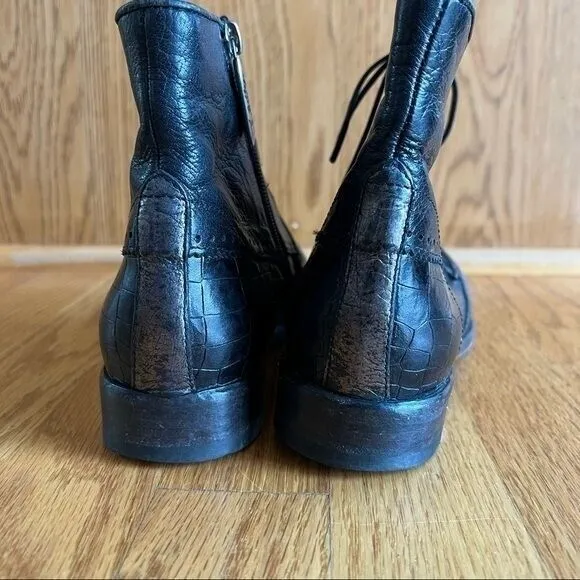 La Bottega di Lisa ankle boot Size 36.5 Genuine Leather Italy Made Black‎ Brown