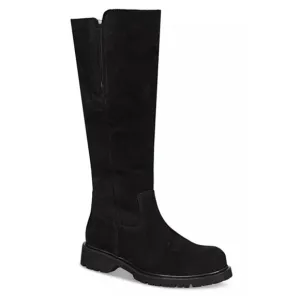 La Canadienne Helene Genuine Shearling Waterproof Black Suede Boot Size 8.5 NWOB