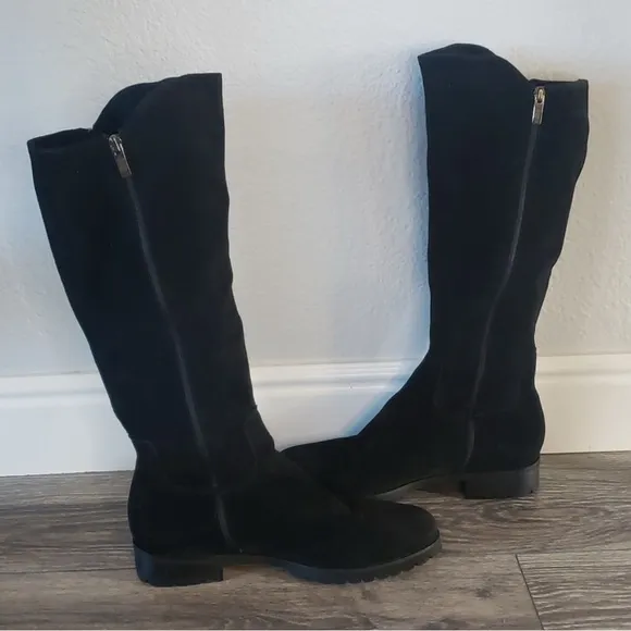 La Canadienne Susan Knee High Boots Waterproof Suede Black Womens 9.5