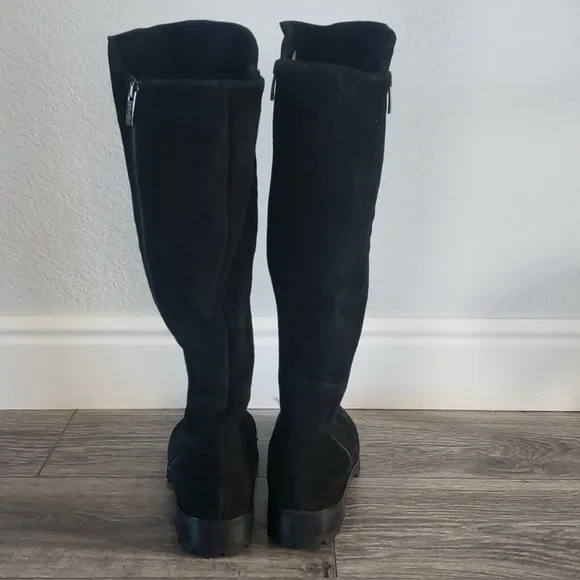 La Canadienne Susan Knee High Boots Waterproof Suede Black Womens 9.5