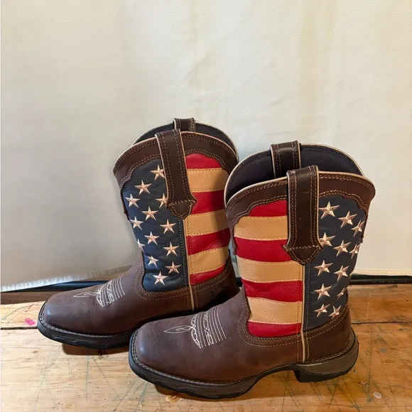 Lady Rebel American Flag Western Boots - size 7