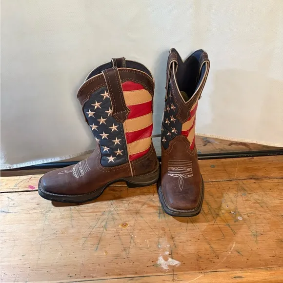 Lady Rebel American Flag Western Boots - size 7