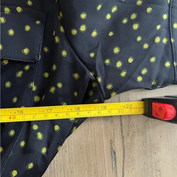 Lafayette 148 Doha Navy &amp; Green Polka Dot Shirt Dress Size M
