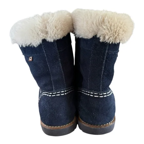 LAMO Girls’ Taylor Suede Fashion Boots Faux Fur Blue Size 5 Winter Warm