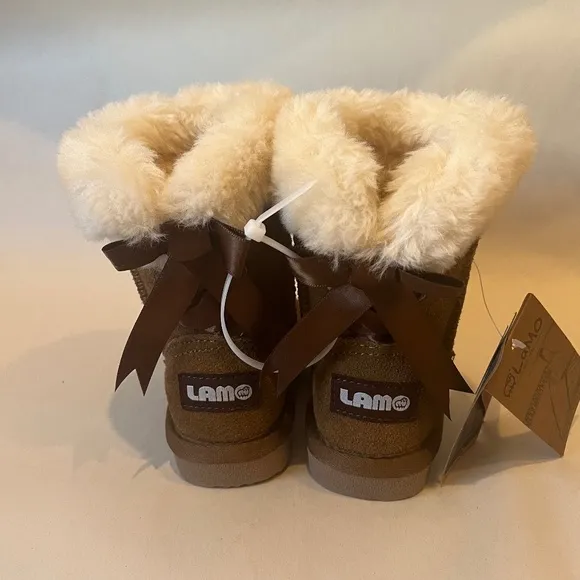 LAMO Little Girls Audrey Shearling-Lined Suede Winter Casual Cozy Boots Shoes 6