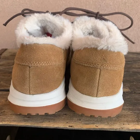 Lands’ End Suede Faux Fur Sneakers