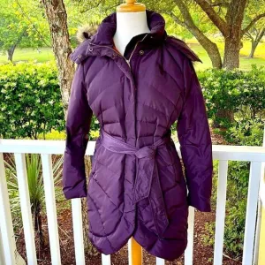 Lands End Down Puffer Fur Collar Coat
