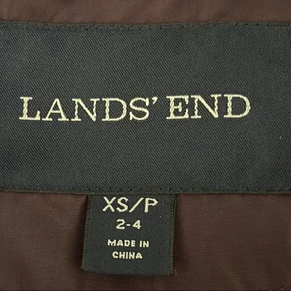 Lands End Down Puffer Fur Collar Coat