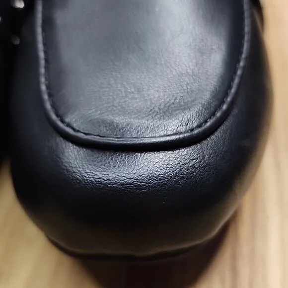 ☆LANE BRYANT☆ LOAFER SLIP ONS WOMEN'S SIZE 7W BLACK FAUX LEATHER ♡CUTE ♡