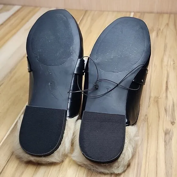 ☆LANE BRYANT☆ LOAFER SLIP ONS WOMEN'S SIZE 7W BLACK FAUX LEATHER ♡CUTE ♡