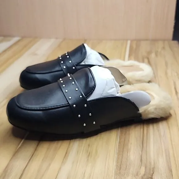 ☆LANE BRYANT☆ LOAFER SLIP ONS WOMEN'S SIZE 7W BLACK FAUX LEATHER ♡CUTE ♡