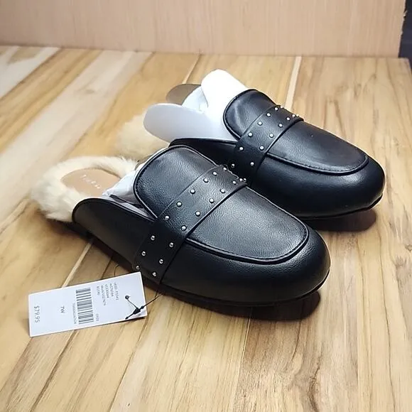 ☆LANE BRYANT☆ LOAFER SLIP ONS WOMEN'S SIZE 7W BLACK FAUX LEATHER ♡CUTE ♡