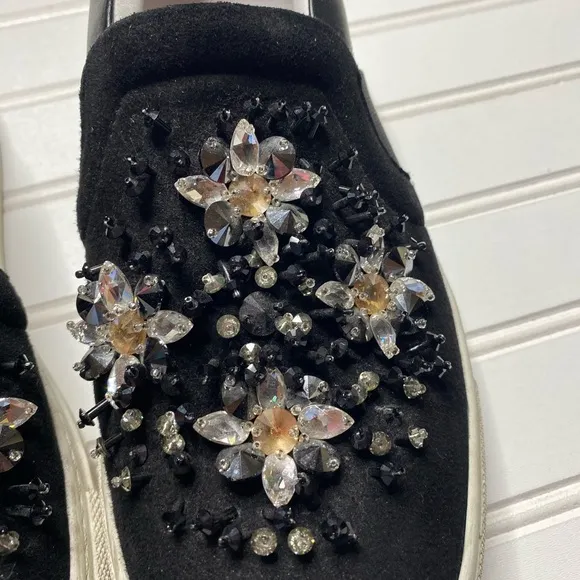 Lanvin Black Embellished Women's Slip-On Shoes