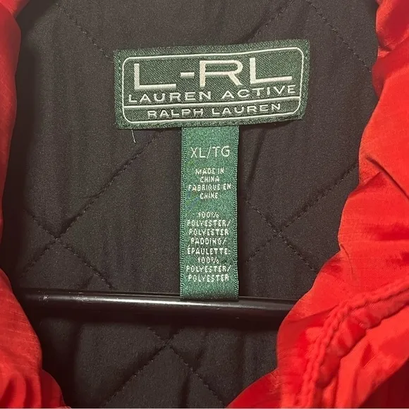 Lauren Ralph Lauren Active Red Belted Jacket, Size XL, Excellent Condition