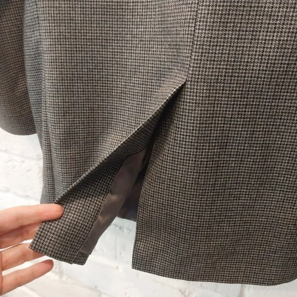 Lauren Ralph Lauren Blazer Men 44 R Gray Houndstooth 100% Wool Sport Coat Jacket