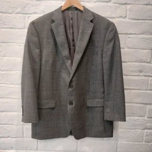 Lauren Ralph Lauren Blazer Men 44 R Gray Houndstooth 100% Wool Sport Coat Jacket