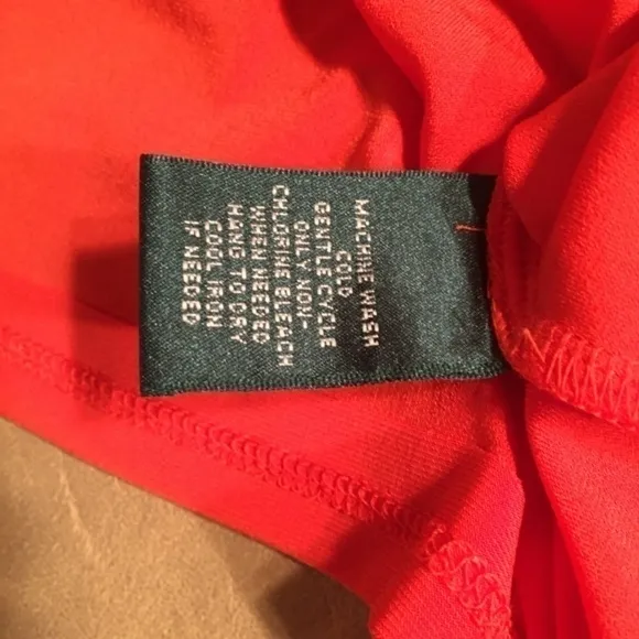 LAUREN RALPH LAUREN Empire Ruched Jersey Sheath Dress, Sleeveless, ORANGE,Size10