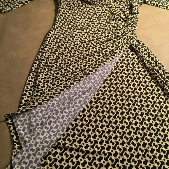 Lauren RALPH LAUREN empire ruched jersey sheath dress,Yellow/white/black, size10