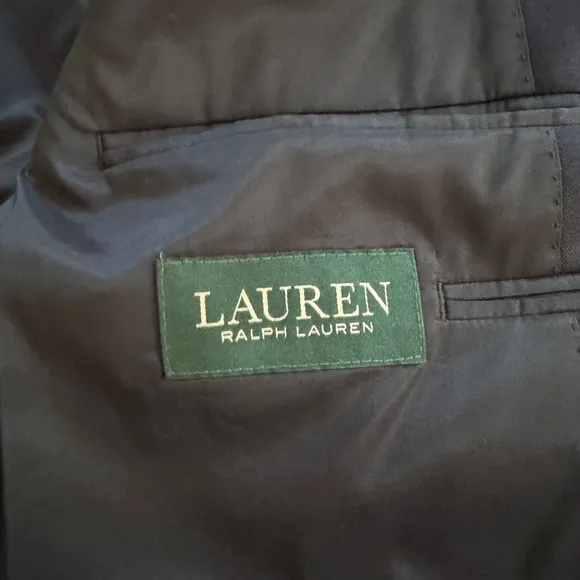 Lauren Ralph Lauren Navy Wool Blazer 42S Gold Button Jacket Sport Coat Short