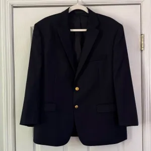 Lauren Ralph Lauren Navy Wool Blazer 42S Gold Button Jacket Sport Coat Short