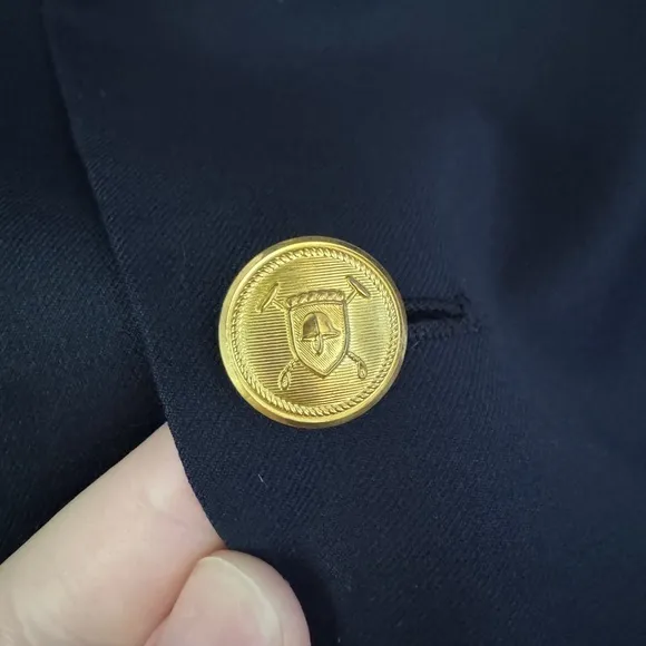 Lauren Ralph Lauren Navy Wool Blazer 42S Gold Button Jacket Sport Coat Short
