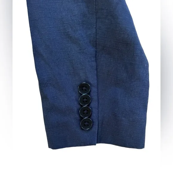 Lauren Ralph Women’s Blue Navy Silk/linen jacket Size 10