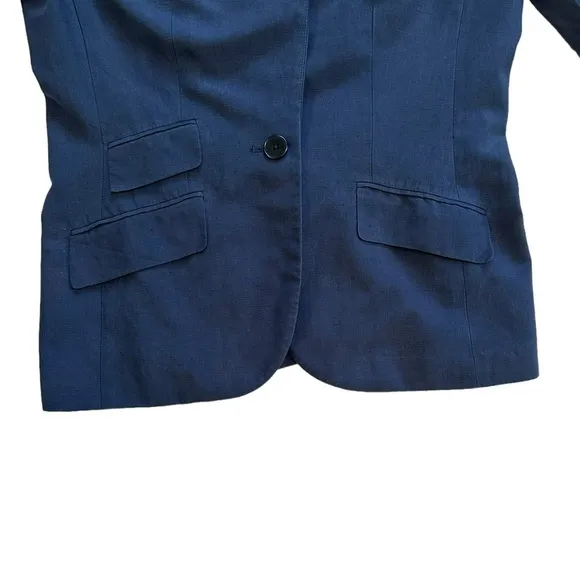 Lauren Ralph Women’s Blue Navy Silk/linen jacket Size 10
